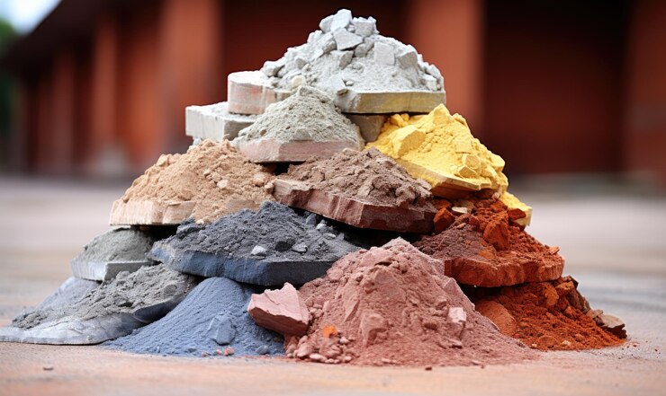 Pile of powdered raw materials used in the production of fuels, plastics, and synthetic fibers